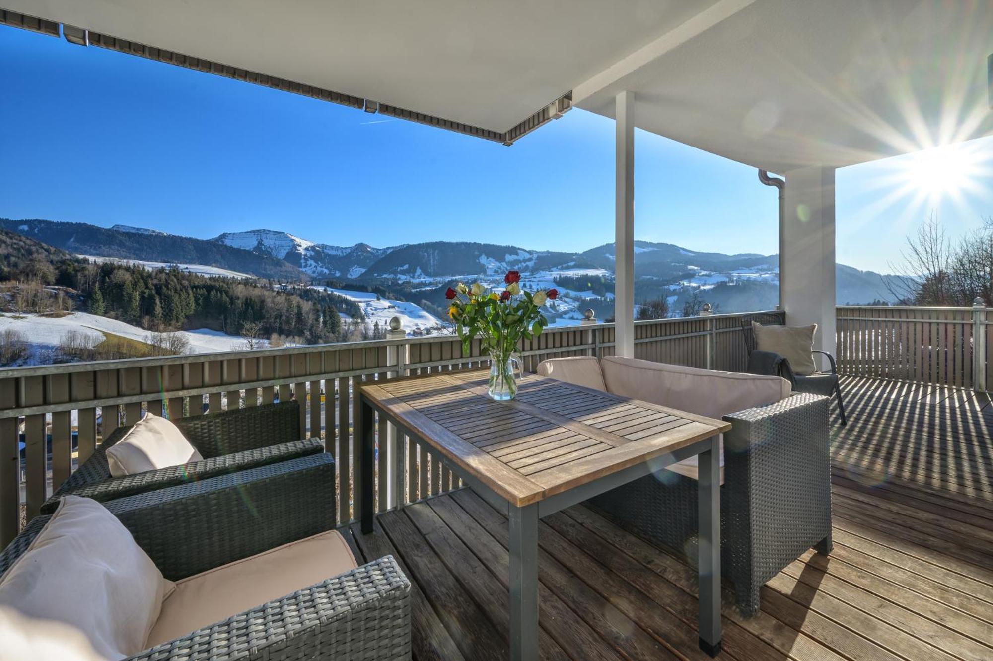 Haus "Bergblick" Ferienwohnung Hochgrat Oberstaufen Mit 2 Schlafzimmer Kültér fotó