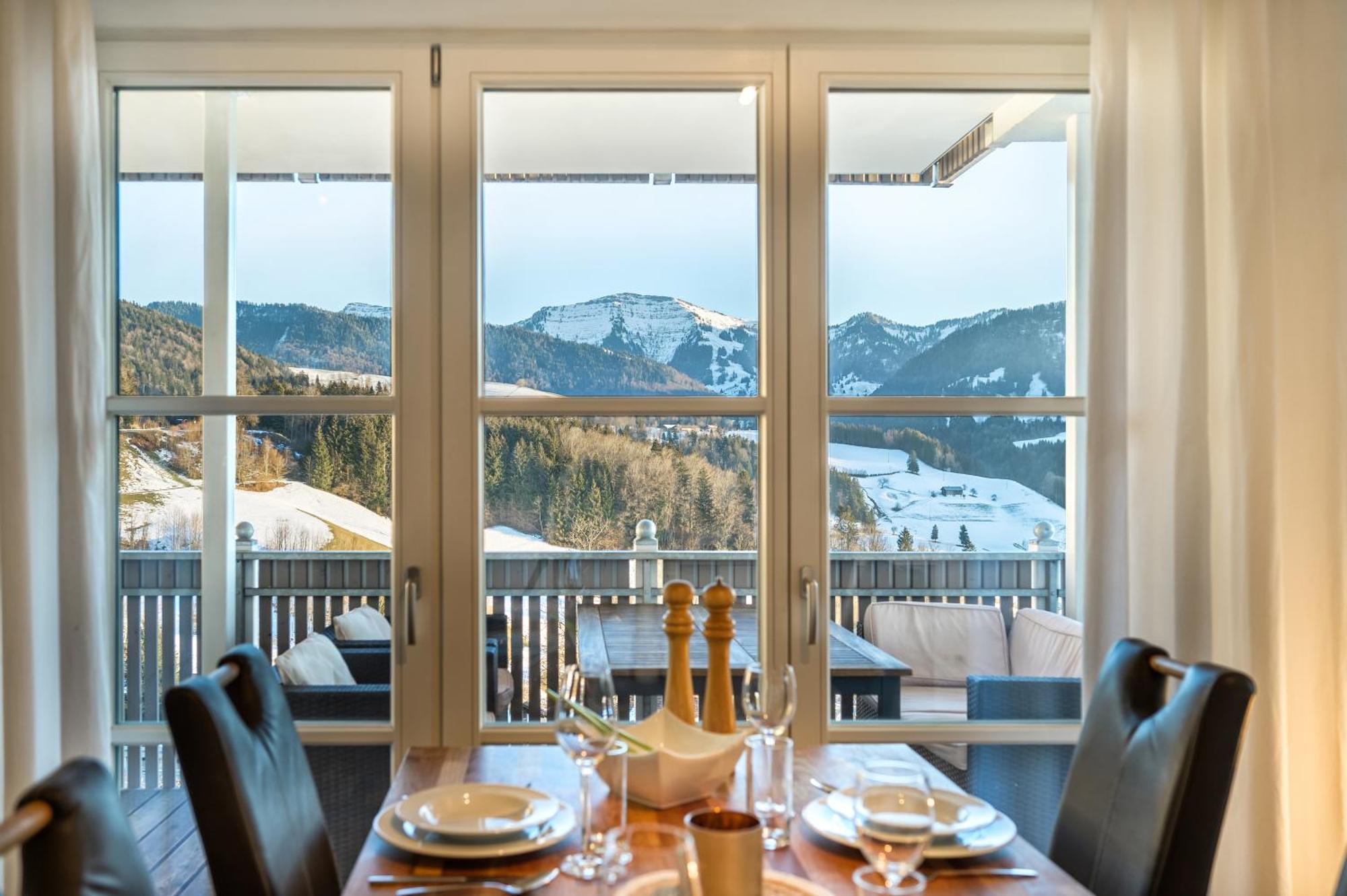 Haus "Bergblick" Ferienwohnung Hochgrat Oberstaufen Mit 2 Schlafzimmer Kültér fotó